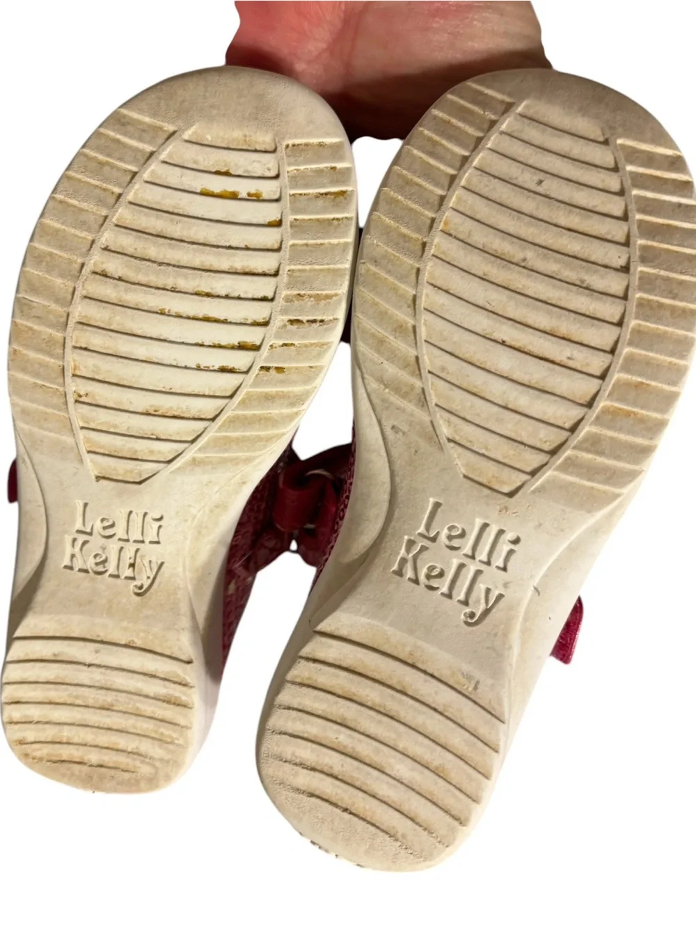 Lelli Kelly 8.5 9 Pink Sequined Mary Janes Bow Girls' Hot Pink Sparkle Shoes